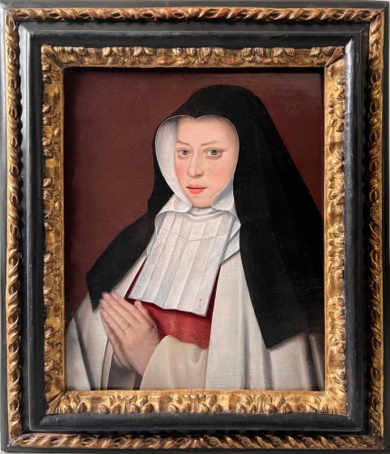 Portrait d'une religieuse en prière - école française du 16e siècle