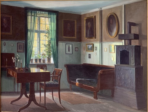 Alfred Broge ( 1870-1955) - Rayon de soleil dans un intérieur