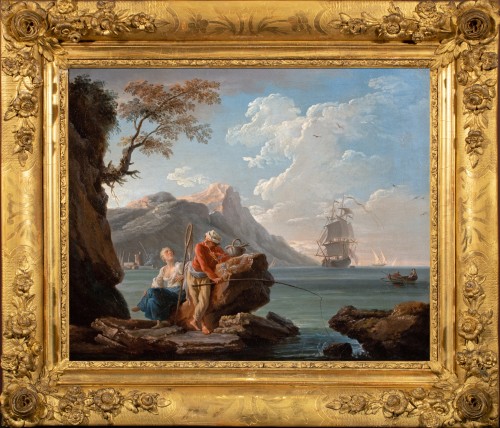 Couple de pêcheur, époque Louis XV atelier de Joseph Vernet