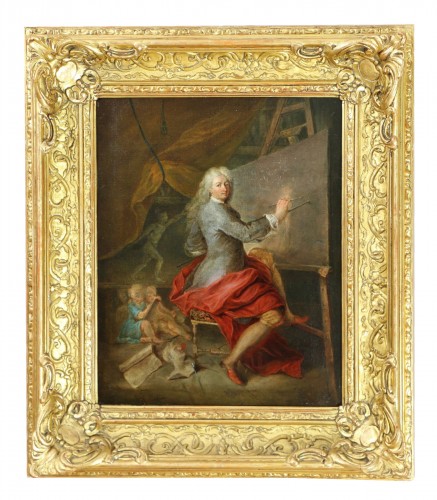 Portrait présumé du peintre Antoine Coypel dans son atelier vers 1700