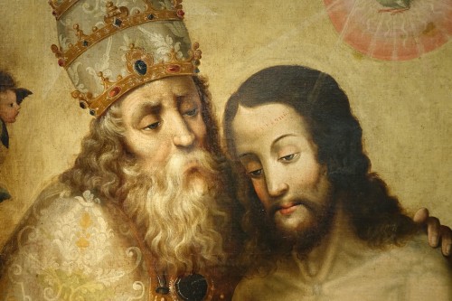 La Sainte Trinité, Espagne 17e siècle - Tableaux et dessins Style Louis XIII