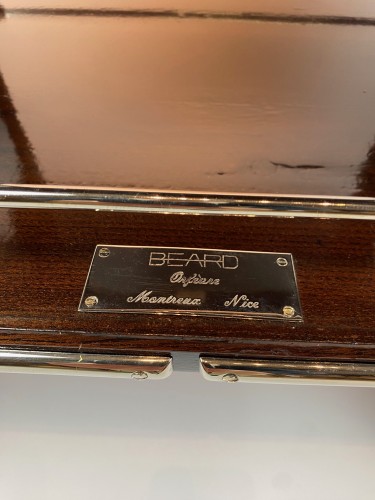 XXe siècle - Chariot-bar en metal chromé et bois laqué par Henri Beard
