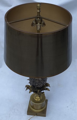 Antiquités - 1950-70 Bronze Pineapple Lamp, Signed Charles &amp; Fils Made In France