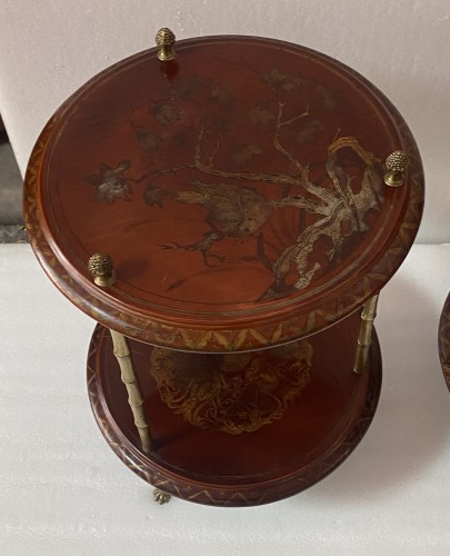 Pedestal Pair Of Table Bamboo Decor Gilt Bronze China  Circa 1950/70 - 50