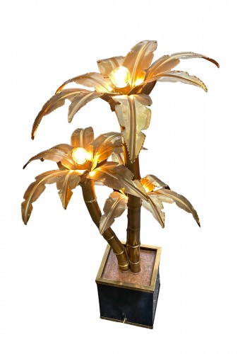 Palm Tree Floor Lamp, Brass By Barbier, Maison Jansen 3 Heads Palm Tree 