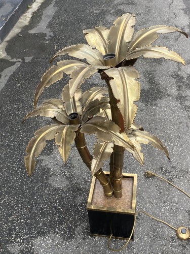 Palm Tree Floor Lamp, Brass By Barbier, Maison Jansen 3 Heads Palm Tree  - Lighting Style 50