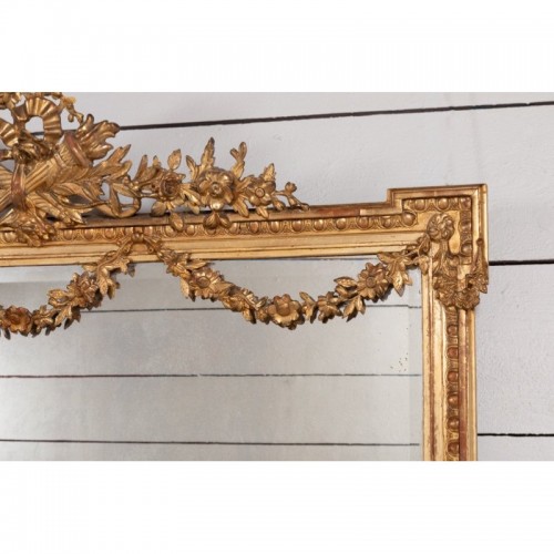 Miroirs, Trumeaux  - Très grand miroir horizontal  Napoleon III