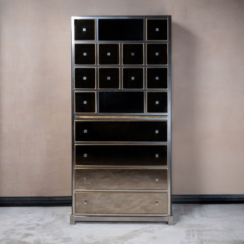 Cabinet en miroir de Michel Pigneres, Sandro Petti vers 1970 - Mobilier Style Années 50-60