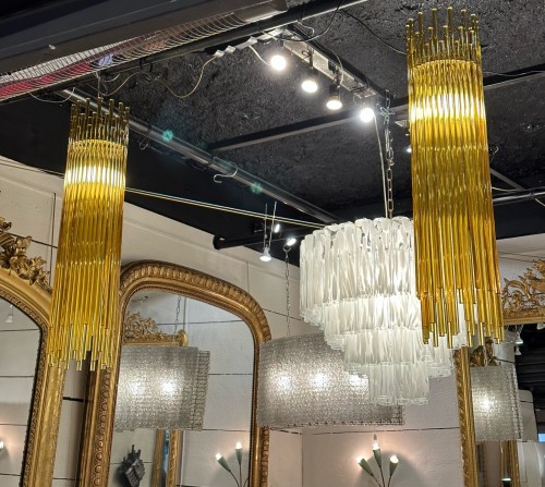 Pair of Vistosi crystal chandeliers - Lighting Style 