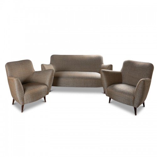 Living room sofa and two armchairs Gugliemo Veronesi 1950