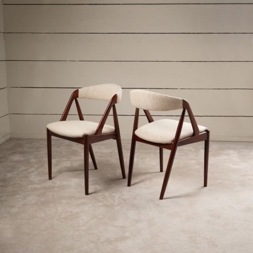 XXe siècle - Ensemble 12 chaises scandinaves en teck 1960