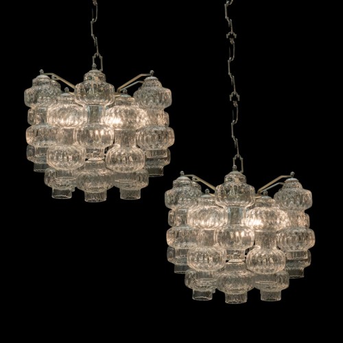 4 Lustres en verres de Murano années 70 - Luminaires Style 