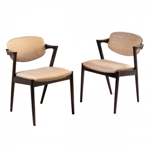 10 Scandinavian black oak chairs 1960