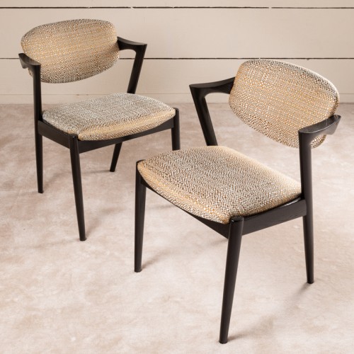 10 chaises scandinave en chêne noir 1960 - Sièges Style Années 50-60