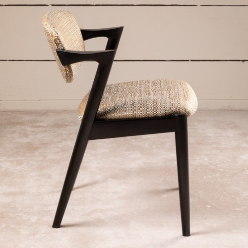 Antiquités - 10 chaises scandinave en chêne noir 1960