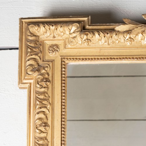 Very large mirror with floral motifs and small pediment - Mirrors, Trumeau Style Napoléon III