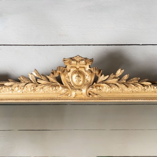 Mirrors, Trumeau  - Very large mirror with floral motifs and small pediment