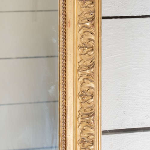 Très grand miroir à motifs floraux et petit fronton - Napoléon III