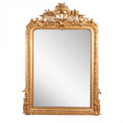 Mirroir  en bois doré et sculpté fin 19e siècle