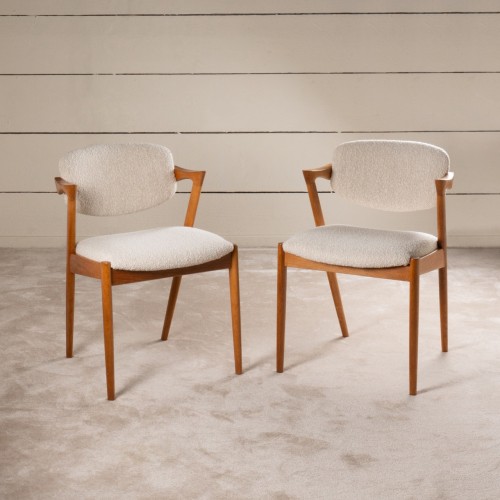 Set of 6 light oak chairs 1960 - Seating Style 50