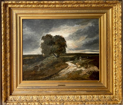 Large oak or oaks near a road  - Georges MICHEL (1778-1843) - Paintings & Drawings Style Restauration - Charles X