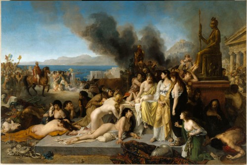 Le Dernier Jour de Corinthe - Tony ROBERT-FLEURY (1837 - 1911)  - Tableaux et dessins Style Napoléon III