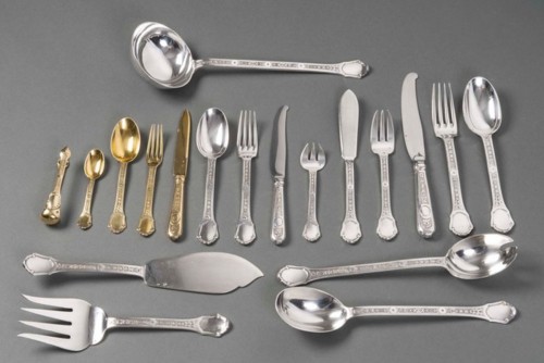 silverware & tableware  -  Jean tetard - solid silver menagere