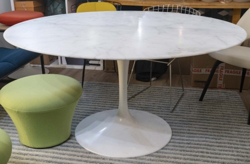 20th century - Eero SAARINEN Knoll International -  “Tulip” Calacatta marble Table