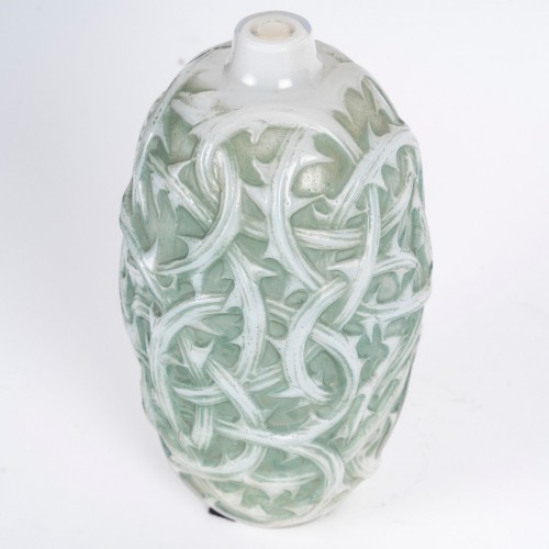 Verrerie, Cristallerie  - René Lalique 1921- Vase Ronces patine bleu vert