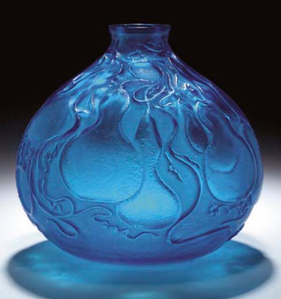 René Lalique - Vase Courges Bleu Electrique - XXe siècle ...