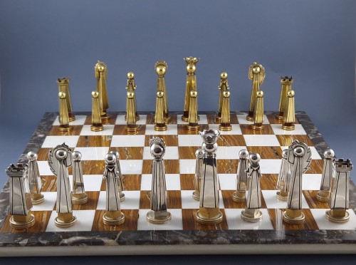 silverware & tableware  - Boin Taburet - Sterling Silver And Gilt Chess Set