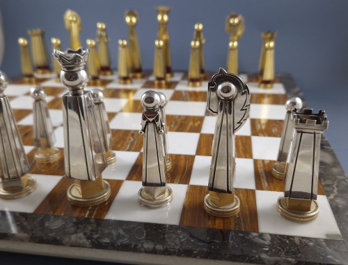 Antiquités - Boin Taburet - Sterling Silver And Gilt Chess Set