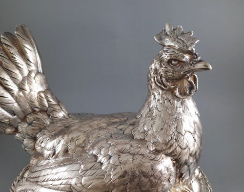 Argenterie et Arts de la table  - Christofle - Poule couveuse en métal argenté