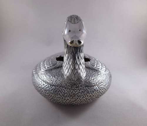 silverware & tableware  - Large Sterling Silver Duck Planter, Italy circa 1970