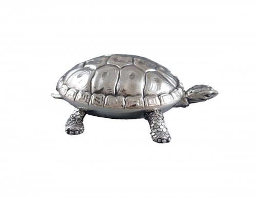 Sterling Silver Turtle Box, Italian work around 1970