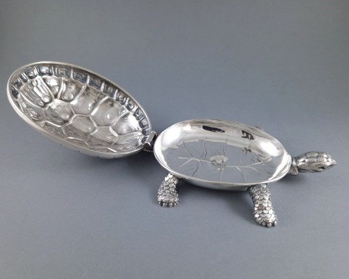 Antiquités - Sterling Silver Turtle Box, Italian work around 1970