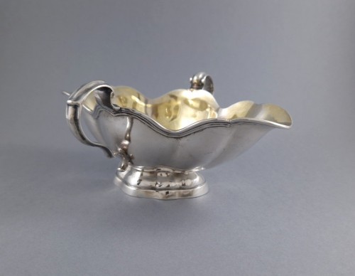 Paire de saucières en argent massif et vermeil, Belgique Malines 1759  - Alexis Allegro