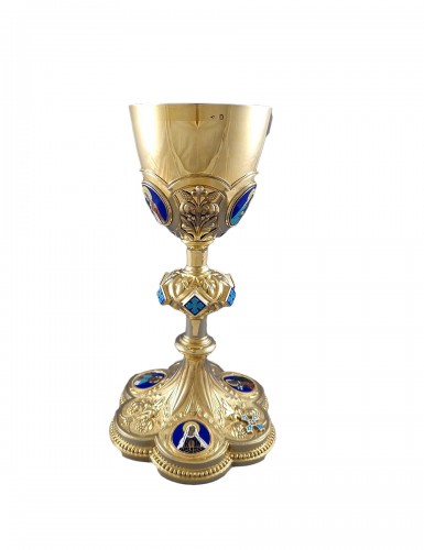 Chalice In Sterling Silver Gilt And Enamel