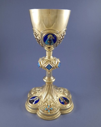 Chalice In Sterling Silver Gilt And Enamel - 