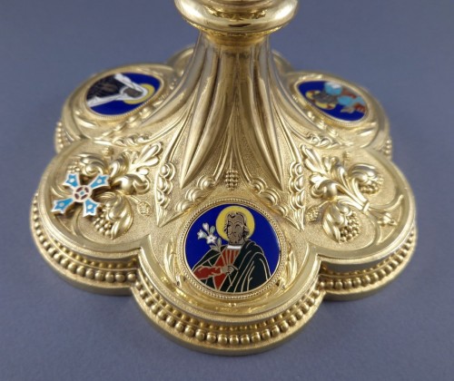 Chalice In Sterling Silver Gilt And Enamel - 