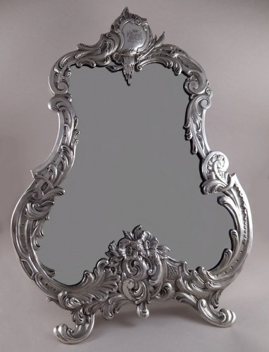 Sterling silver table mirror from the early 19th century  - silverware & tableware Style Louis-Philippe