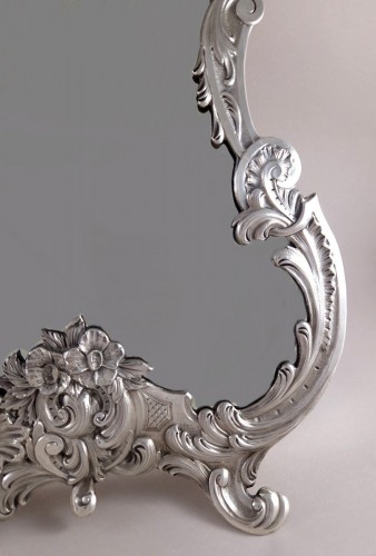 silverware & tableware  - Sterling silver table mirror from the early 19th century 