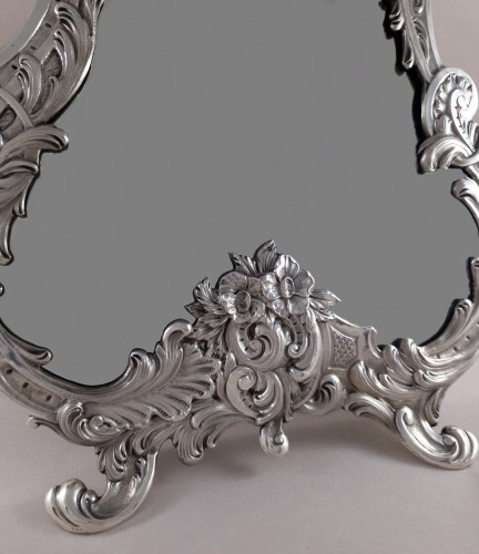 Sterling silver table mirror from the early 19th century  - 