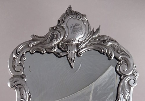 19th century - Sterling silver table mirror from the early 19th century 