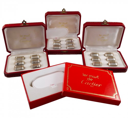 Cartier - 18 Place Card Holders In Sterling Silver and Gold