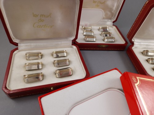 Cartier - 18 Place Card Holders In Sterling Silver and Gold - silverware & tableware Style 