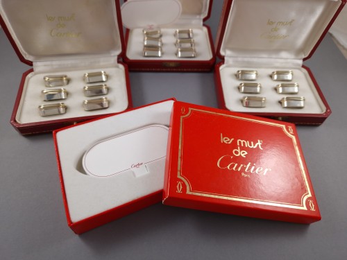 Cartier - 18 Place Card Holders In Sterling Silver and Gold - 