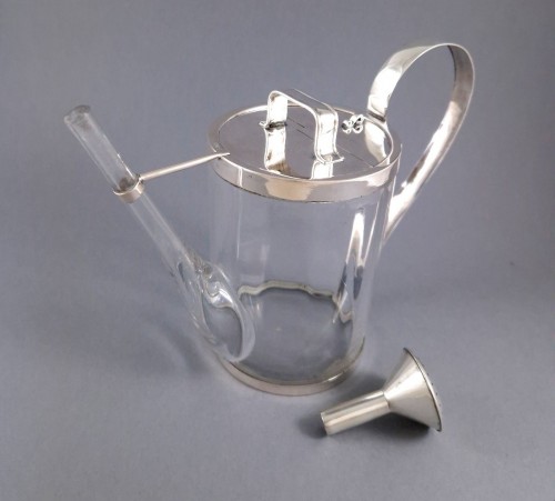 Antiquités - Glass And Sterling Silver Watering Can