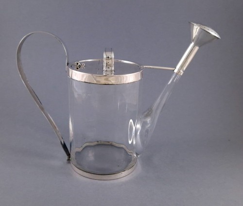 Antiquités - Glass And Sterling Silver Watering Can