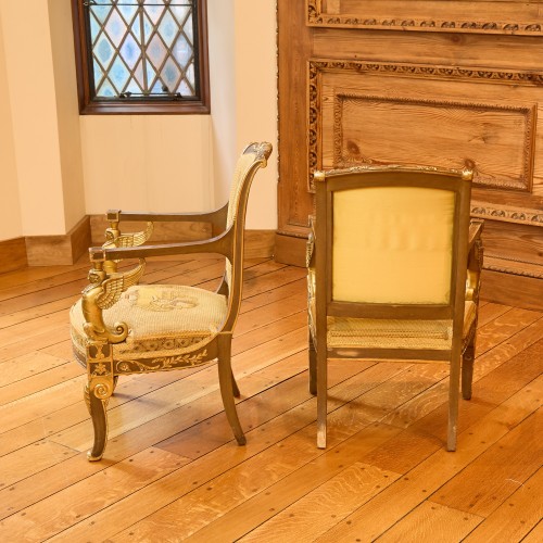 Seating  - Empire Painted and Parcel Gilt Salon Suite
